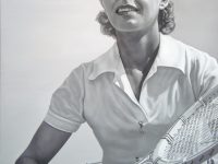 Panting replica of a vintage Life magazine cover of tennis player Alice Marble